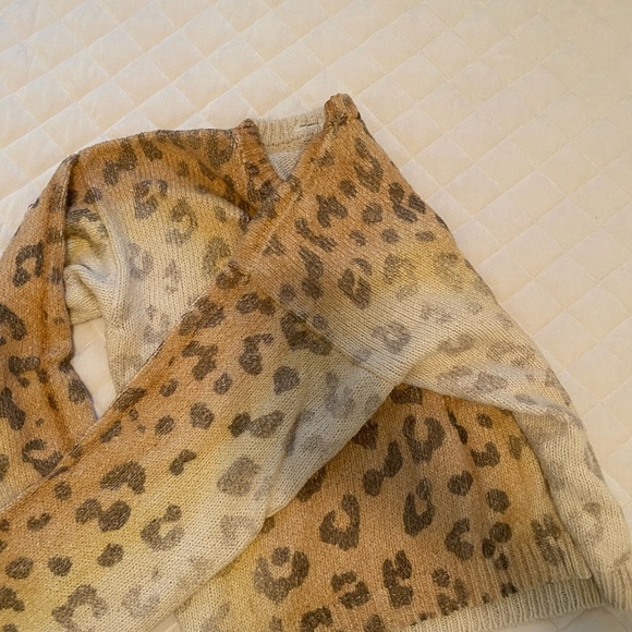 Mother women's The Jumper shady cat cotton cheetah print sweater size medium - Picture 4 of 4